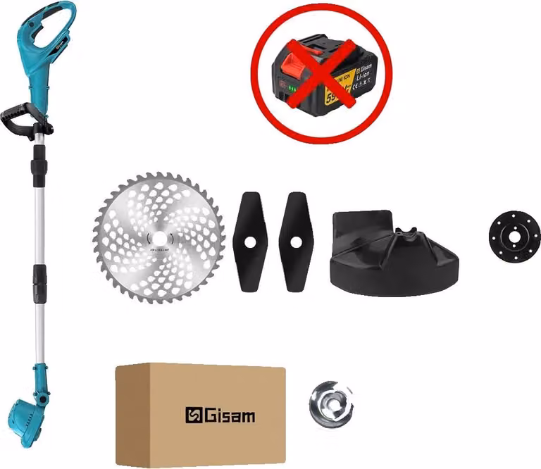 Tagliaerba elettrico, motore brushless, lunghezza regolabile, senza batteria, senza cavo, spina europea da 100V-240V