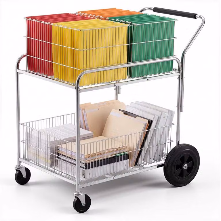 Carrello archivio mobile - Organizer a 2 ripiani - Capacità di carico: 120 kg
