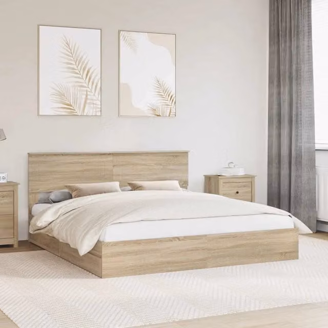 Letto con Contenitore con cassetto Rovere Sonoma 180 x 200 cm 3408433