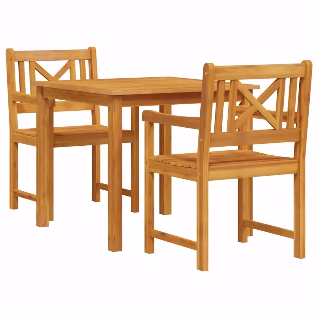 Set da pranzo per giardino e terrazza vidaXL in legno di acacia marrone 3 pezzi – 2