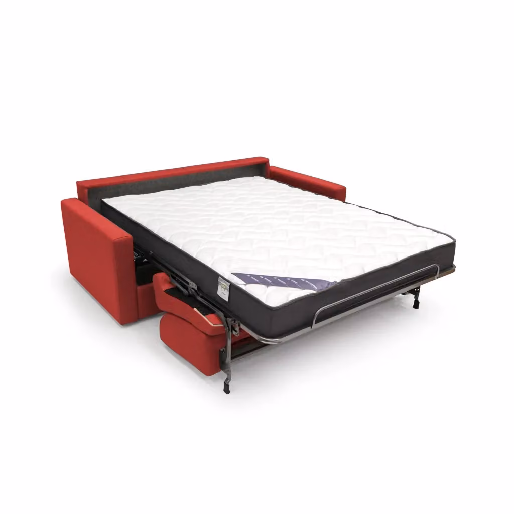 Divani.Store Chris Divano letto matrimoniale in tessuto rosso con coperture rimovibili – 2