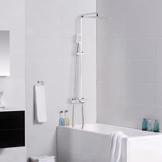 Set di termostato per sistema doccia - Acciaio inossidabile - 3 funzioni - Doccia a pioggia 30 x 20 cm - Altezza regolabile 98-130 cm