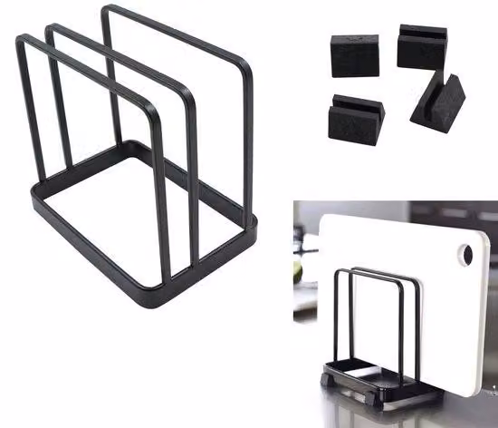 Organizzatore per utensili in metallo - 8,5 x 12 x 12 cm - Antiscivolo - Nero