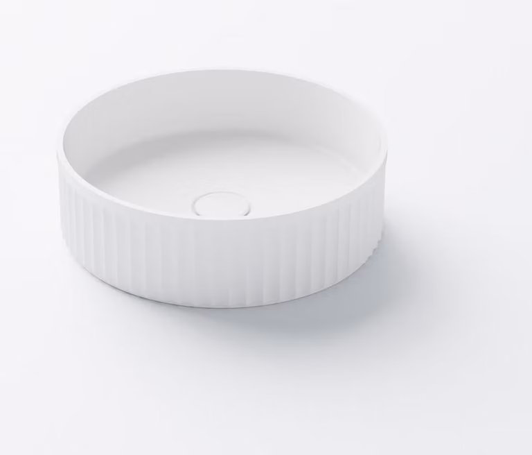 Steinberg Série 740 lavabo à poser, rond, sans trop-plein, 400x400x120mm, SOLIDSurface, 7406010W, 7406010W