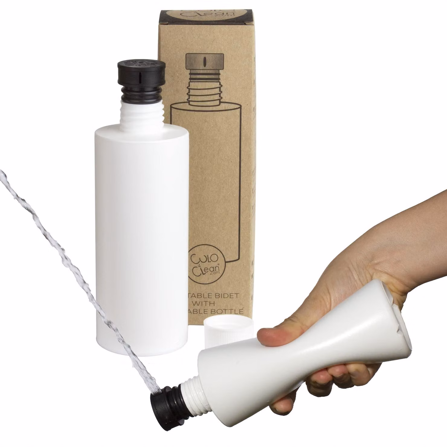 Bidet portatile con flacone - Riutilizzabile e flessibile - Nero