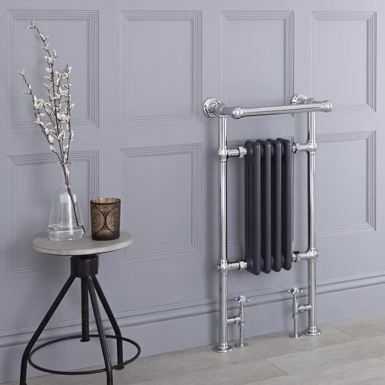 Scaldasalviette di Design Tradizionale - Termoarredo Bagno Antracite - 930 x 450mm - 350 Watt - Elizabeth