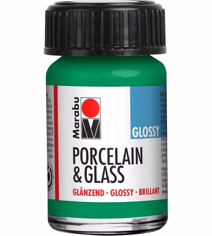 Marabu Vernice lucida verde per porcellana e vetro 15 ml a base d'acqua