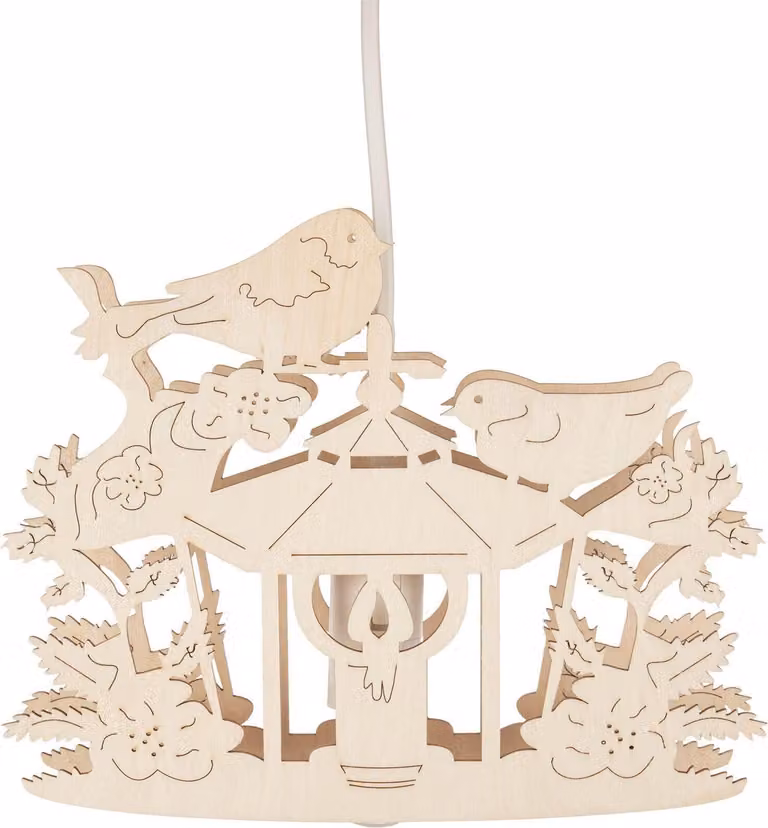 Lampada decorativa a forma di finestra con uccelli, illuminazione elettrica, stile naturale. Dimensioni: 21,5 x 17 x 5 cm. Nuova