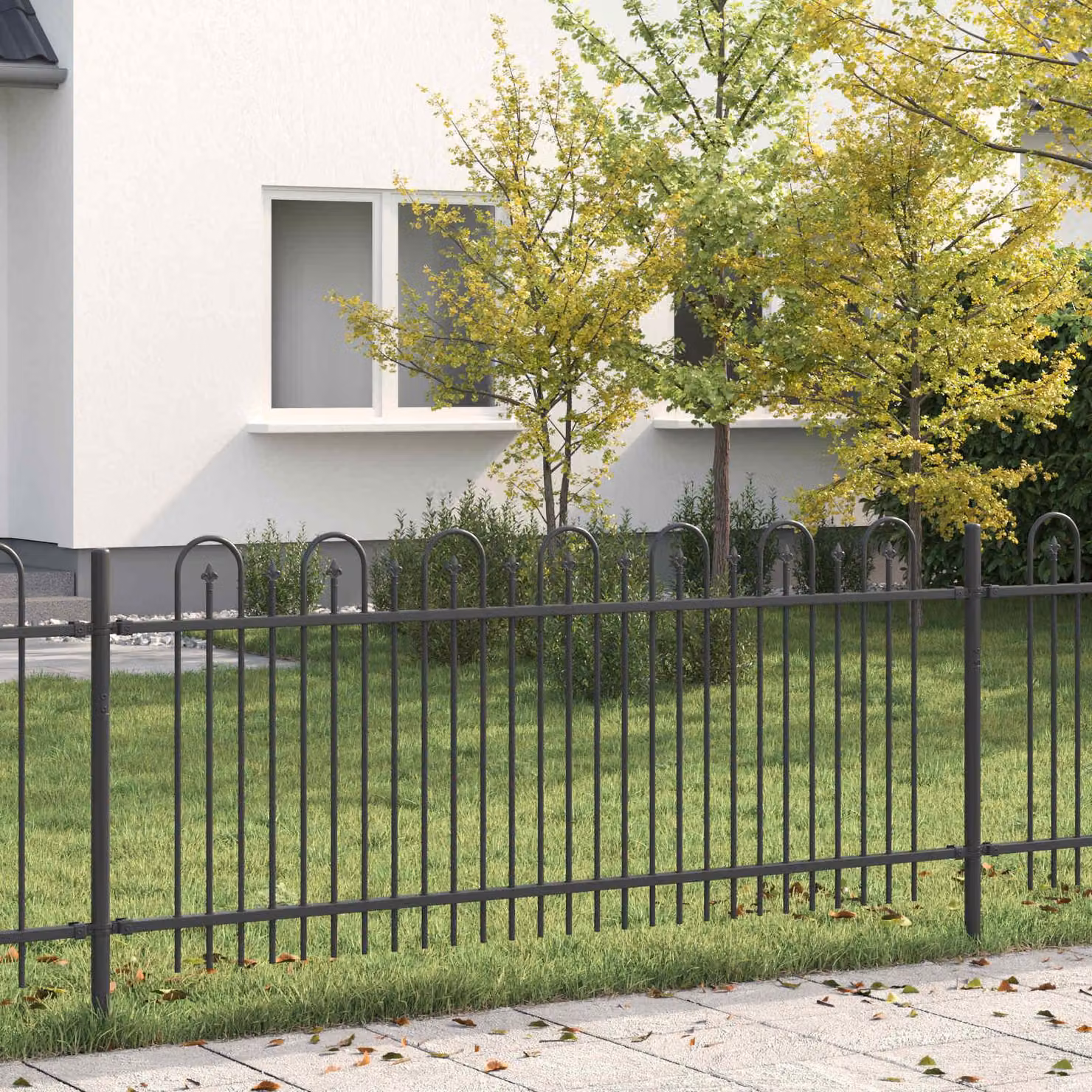 Maison Exclusive - Recinzione con elementi ad arco, modello DRONTEN, 200 x 80 cm, acciaio verniciato a polvere