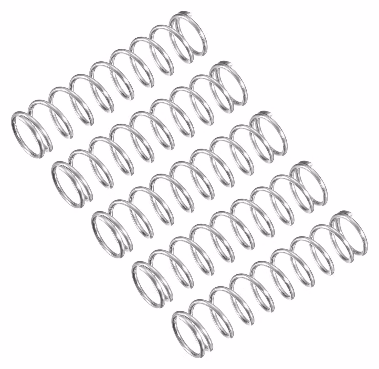 Molle a compression, 5 pezzi, acciaio inossidabile 304, 12x1,2x50 mm, colore argento