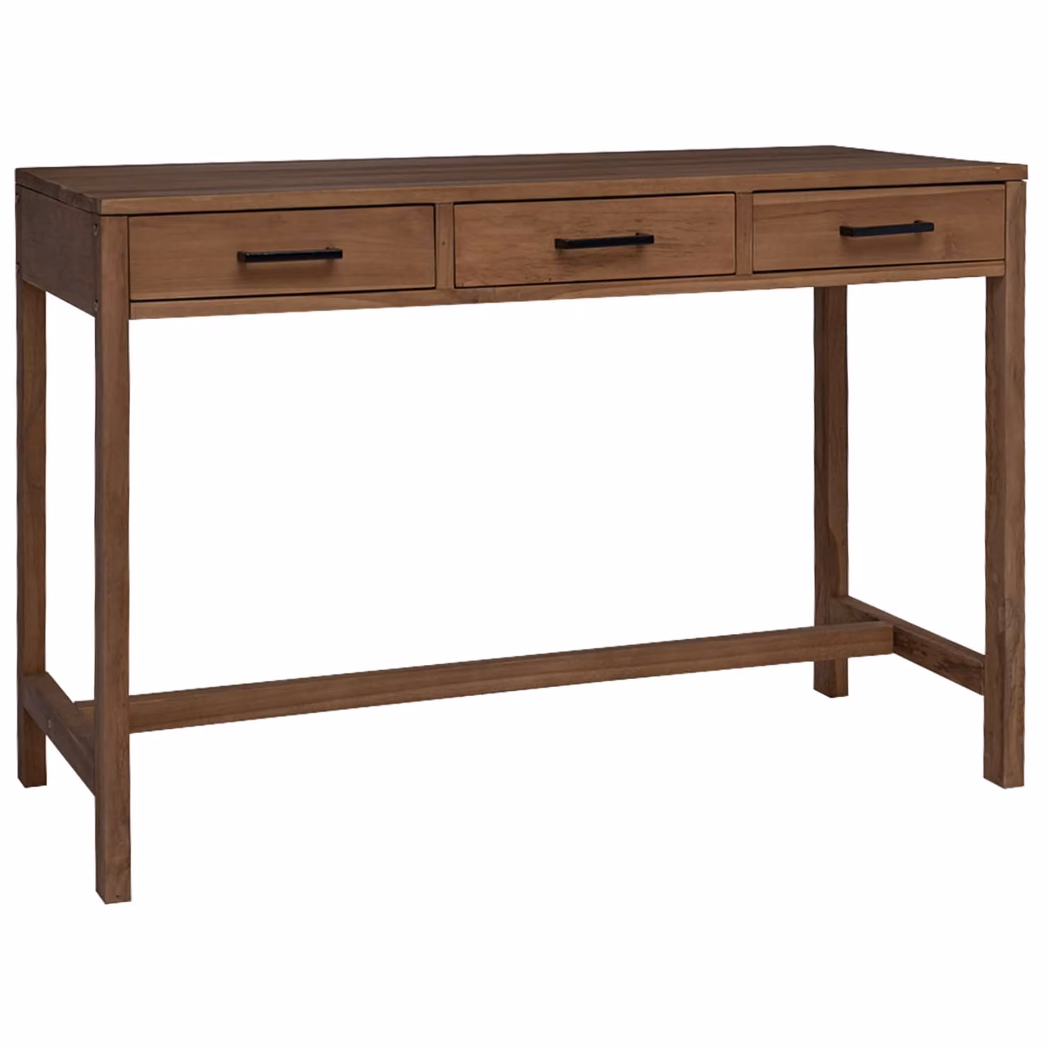 Scrivania moderna vidaXL in legno di teak solido colore marrone L: 110 cm, P: 50 cm, H: 75 cm