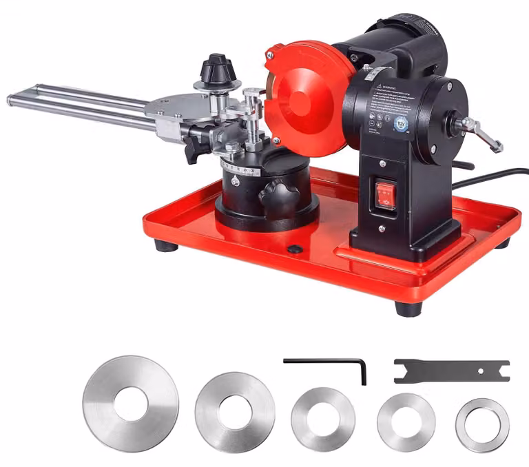 Affilatrice per lame - Affilatrice per lame circolari - Potenza 370 W - Velocità 2890 giri/min - Mola da 125 mm - Angolo regolabile - Per lame da 80–700 mm - Per la lavorazione del legno