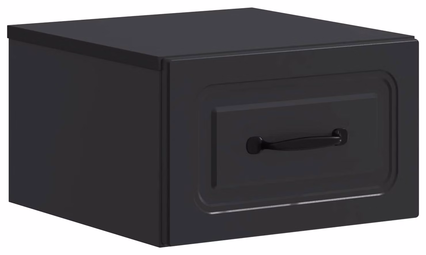 Mobiletto da notte a muro con cassetto Nero 34,5 x 33 x 20 cm