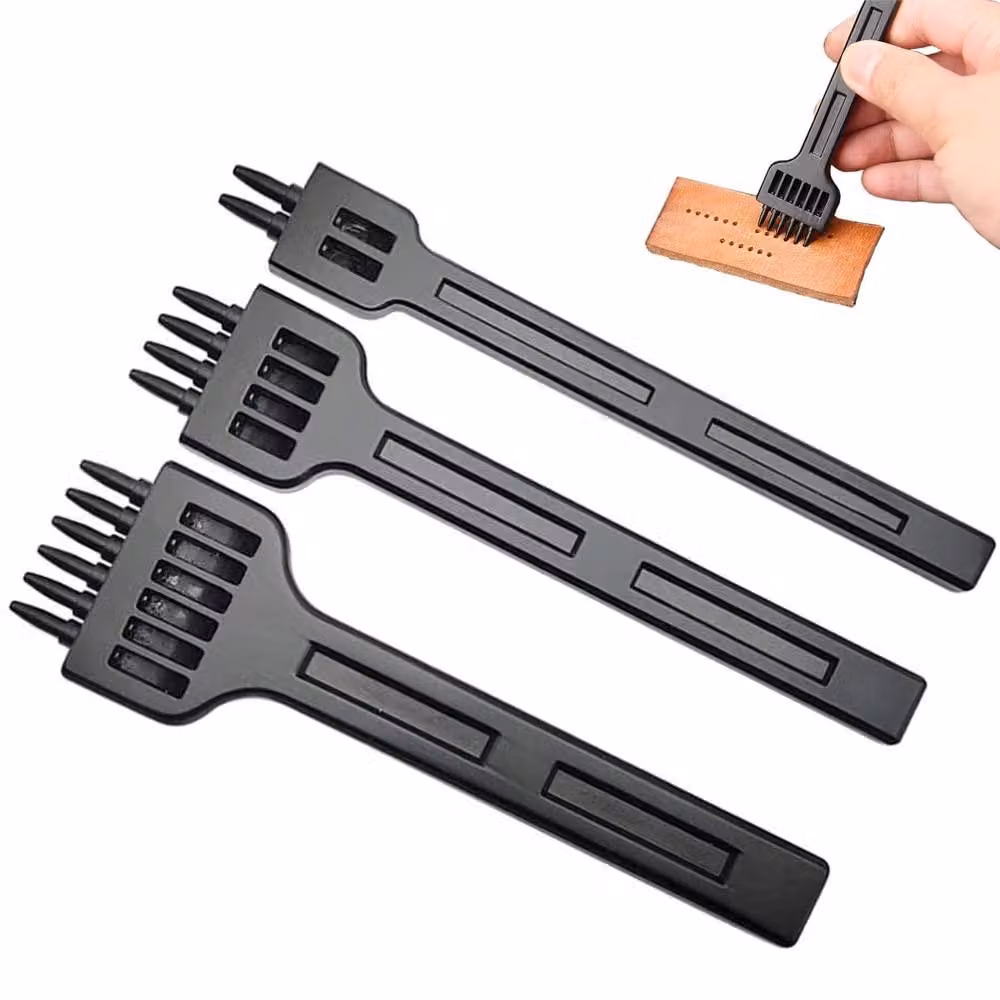 Solidchoice - Set di strumenti per forare la pelle, 3 pezzi