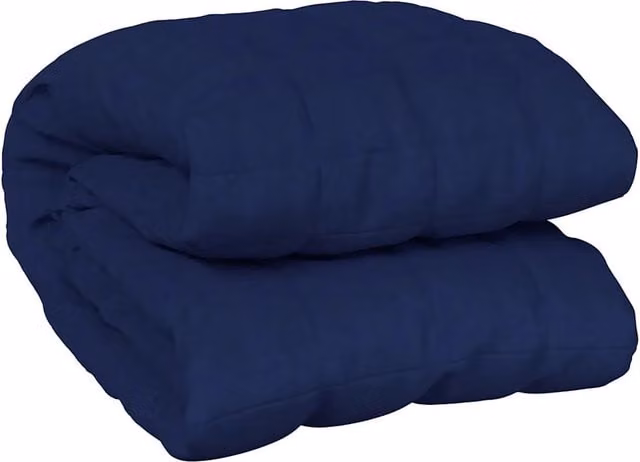 Coperta Ponderata Blu in Microfibra e Cotone con Perline di Vetro, L: 235 cm, P: 290 cm, Peso: 11 kg