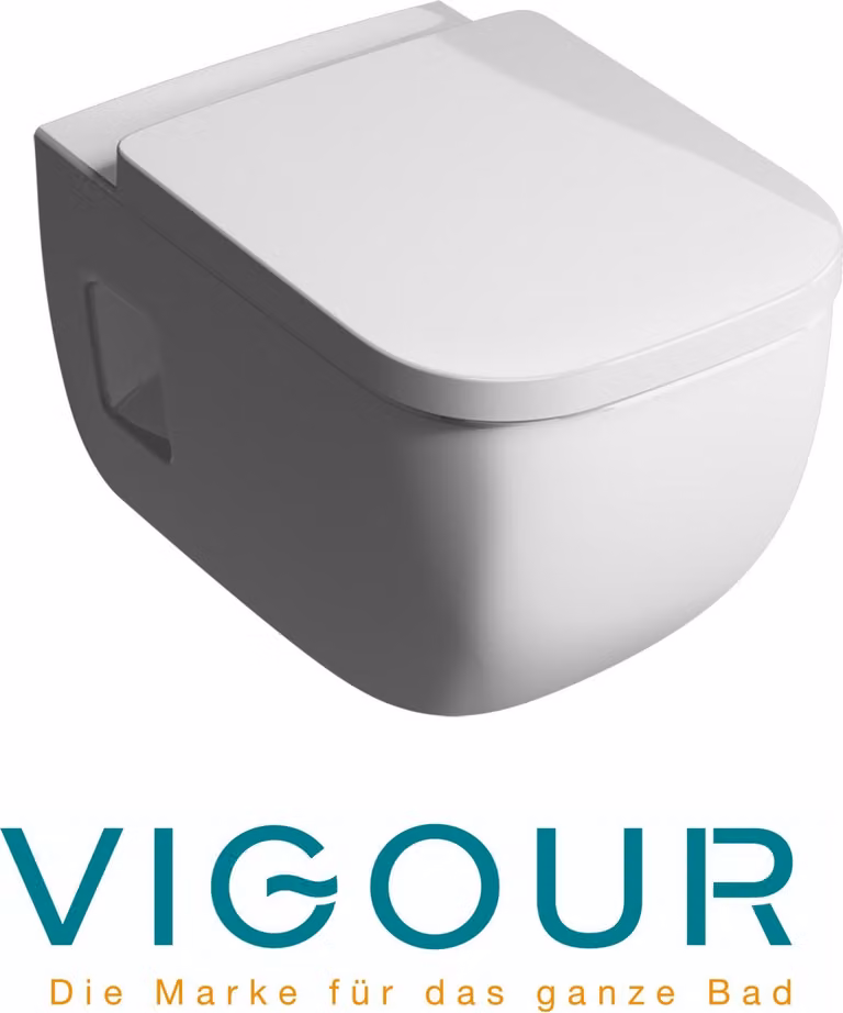 VIGOUR DERBY PLUS WC sospeso senza bordo +5cm Accesso per disabili CaretectPLUS e sedile WC SoftClose, bianco