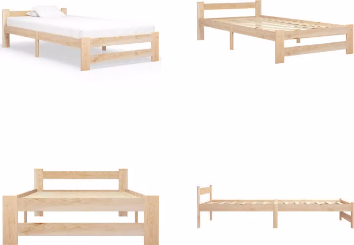 vidaXL Letto in legno massiccio di pino 100x200 cm - Struttura letto - Cornici letto - Struttura letto - Letto