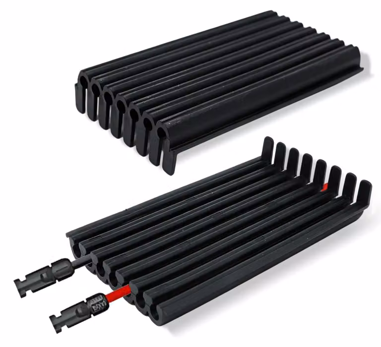 Passacavi per tegole, confezione da 2 pezzi, per un massimo di 7 cavi, sezione 6 mm², colore nero