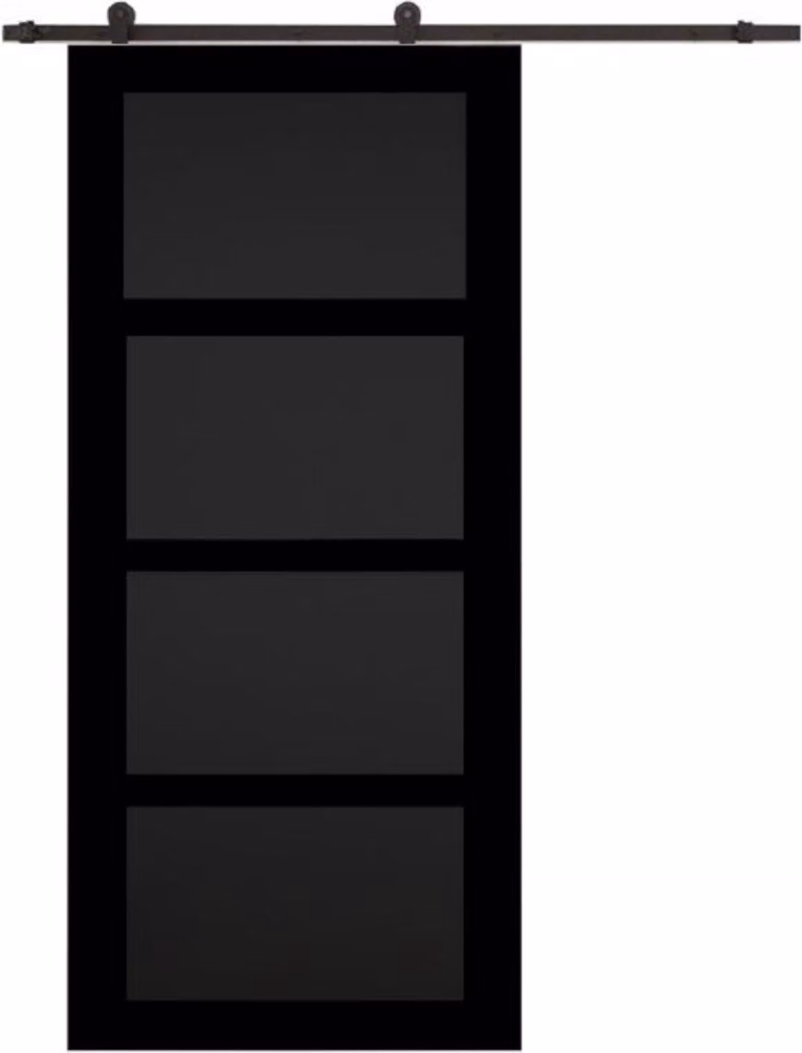 Porta scorrevole Telia nera 4 ante H204 x L73 cm, binario con rotelle GD MENUISERIES