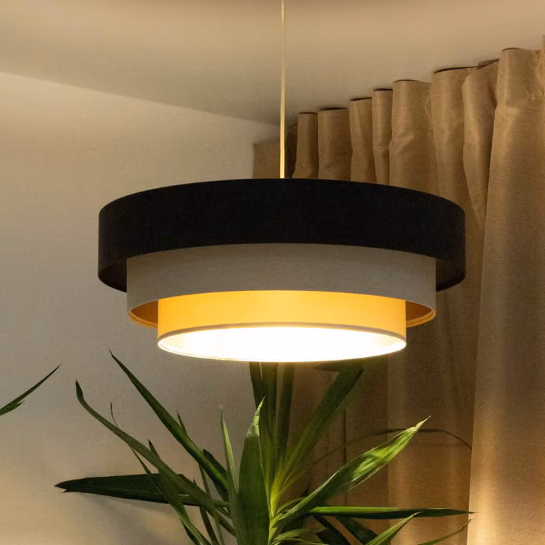 Lampada a sospensione Triniti Maco Design, dimmerabile, Marrone / Ruggine, Soggiorno / Sala da pranzo, Tessuto / Stoffa / Seta, Lampada a sospensione