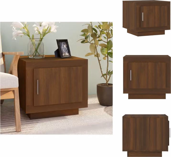 vidaXL Tavolino da caffè marrone look rovere 51x50x45 cm materiale a base di legno - Tavolini da caffè