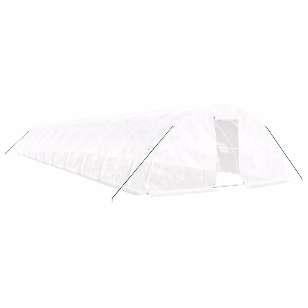 Serra Videx con Telaio in Acciaio Zincato Bianco e Copertura in Plastica, L: 20 m, P: 5 m, H: 2,3 m – 2