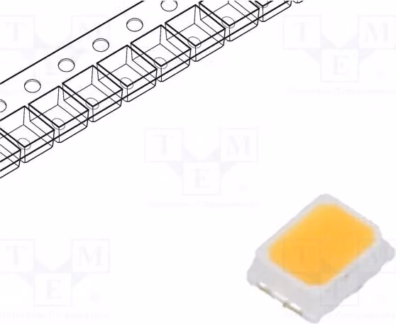 LED 10x, temperatura di colore 2650-2868K, flusso luminoso 5÷9 lm, angolo di emissione 90°, tecnologia SMD, luce calda, tipo PLCC2,2216, corrente di funzionamento 20mA, modello RF-27TI16DS-EE-Y