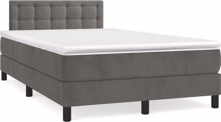 Maison Exclusive - Letto a Molle con Materasso e LED Grigio Scuro 120x190cm in Velluto