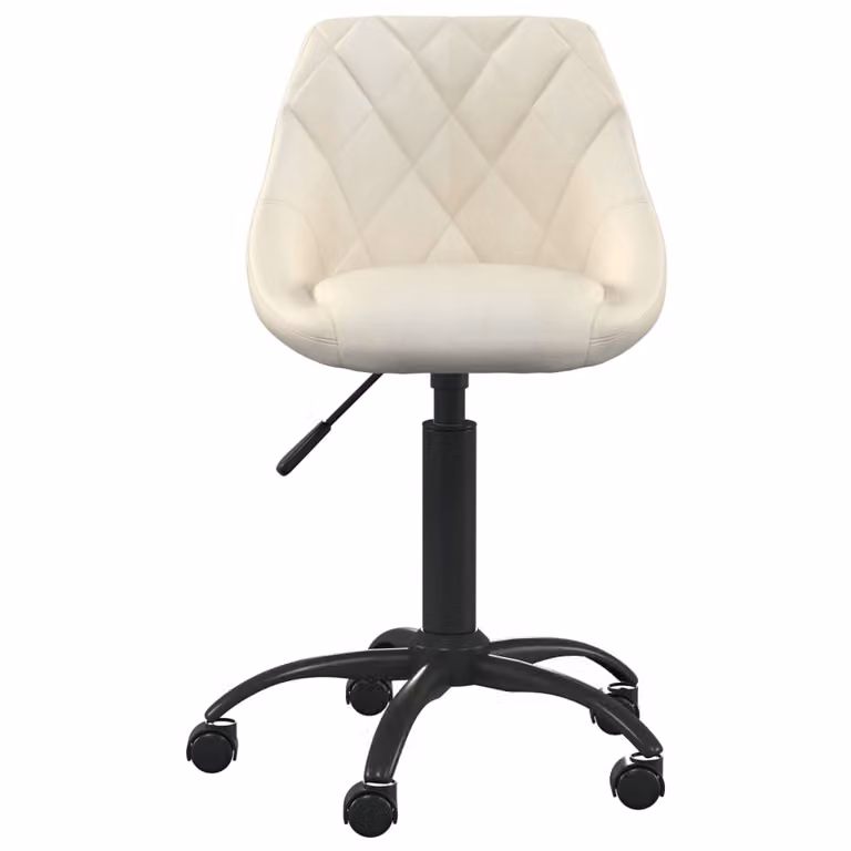 vidaXL Sedia da ufficio in velluto crema