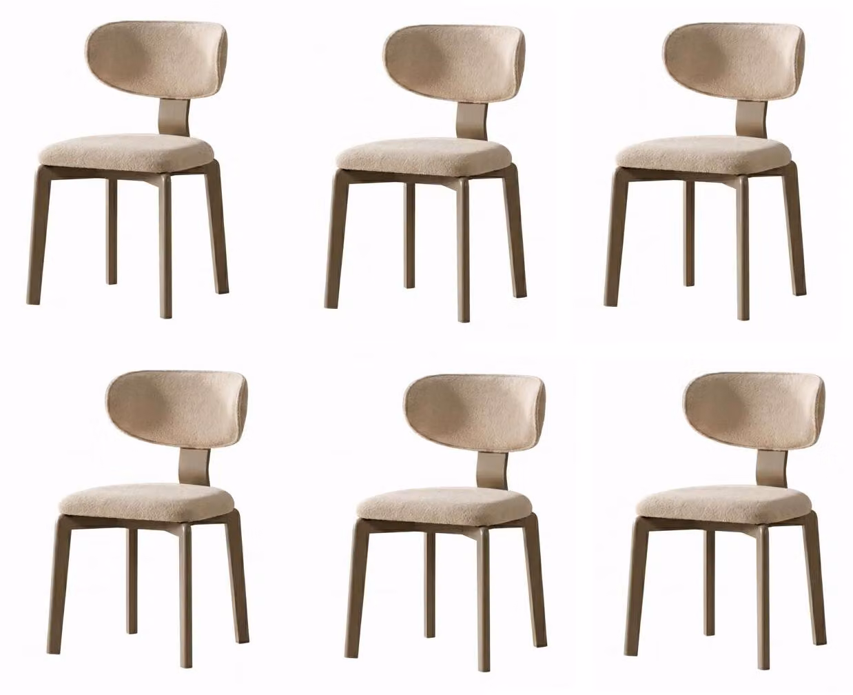 Sedie beige, minimaliste, armoniose, in stile moderno, eleganti e confortevoli