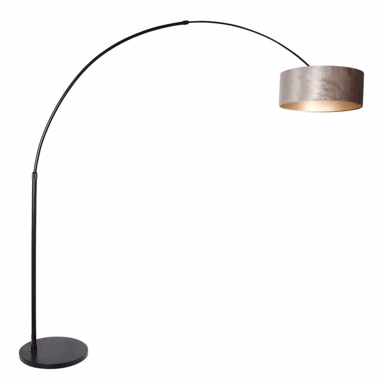 Lampada da terra - nero - Sparkled Light - metallo tessile - Ø 45cm - E27 - 8128ZW - Steinhauer