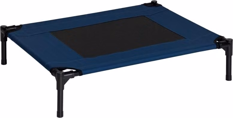 Moonbite, cuccia rialzata per cani di medie dimensioni, dimensioni 76 x 61 x 18 cm, adatta a cani fino a 20 kg, rivestimento in rete Oxford traspirante, struttura in acciaio verniciato a polvere, tessuto Oxford, colore blu