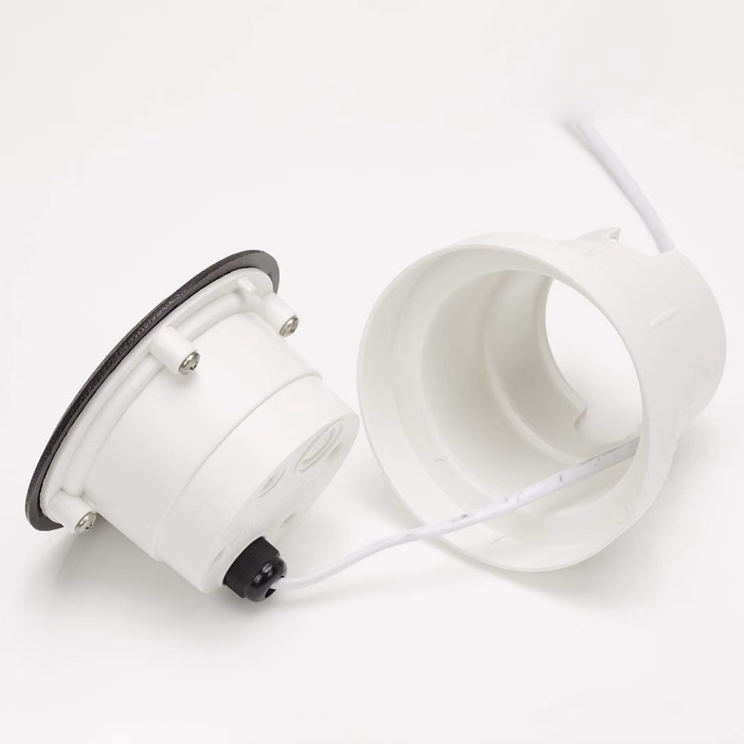 Fumagalli Lampada da incasso per pavimento a LED Ceci 120-2L in nero CCT, Nero, Plastica, Moderno, Faretto da incasso da terra