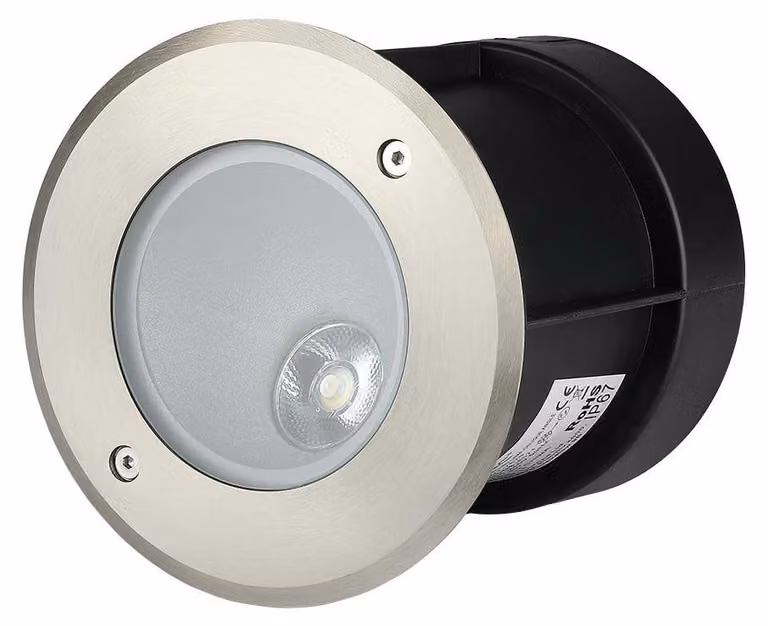 V-TAC VT-7679 Faretto LED incasso segnapasso calpestabile rotondo COB 8W angolo obliquo 20° bianco naturale 4000K in alluminio silver IP67 - sku 218621