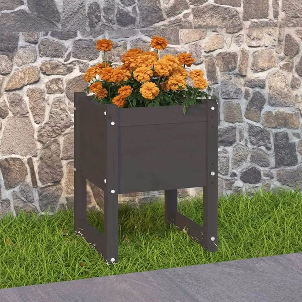 Fioriera vidaXL in legno di pino grigio L/P/H: 40 x 40 x 52,5 cm