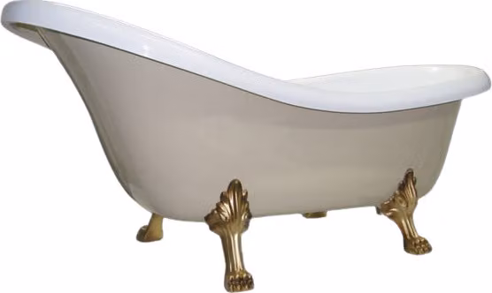 Vasca da bagno indipendente RETRO beige 160 cm Klik-Klak + sifone, materiale composito