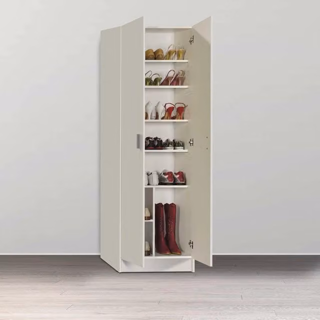My Brand Scarpiera Bianca 2 Ante 59x37x180 cm con Ripiani