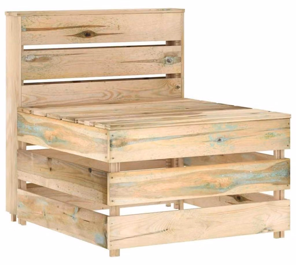 Panca da giardino realizzata con pallet in legno robusto, ideale per l'esterno