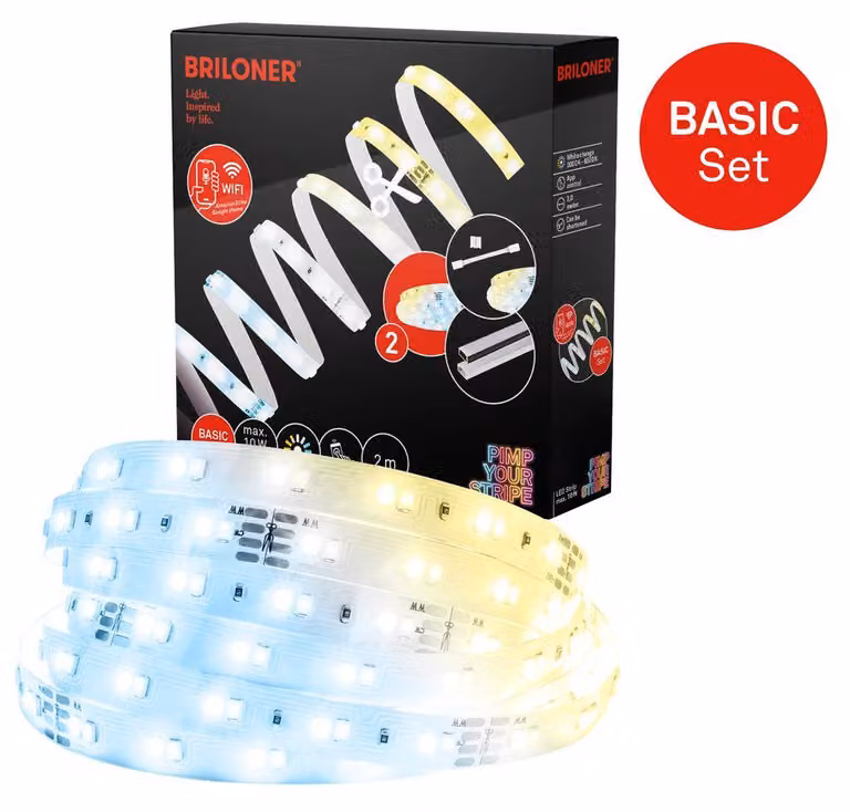 Pimp Your Stripe Starter kit LED Strip 2 m, WiFi, CCT, comando vocale