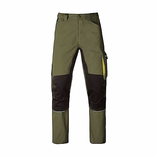 Kavir Pantalone da lavoro verde e nero L