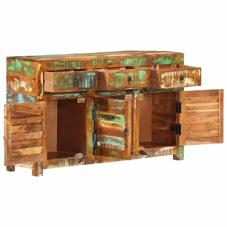 Credenza 110x30x65 cm in legno massiccio di recupero