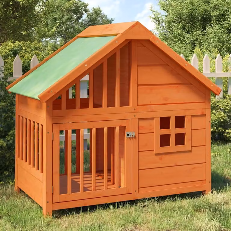 The Living Store cuccia per cani marrone 96x60,5x87 cm in legno di pino massiccio