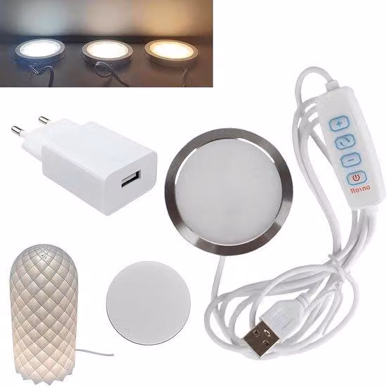Set di luci per la stampa 3D - Miglioramento della qualità di stampa - Illuminazione per la stampa 3D - Regolabile su 3 livelli - Cavo USB da 1,5 m