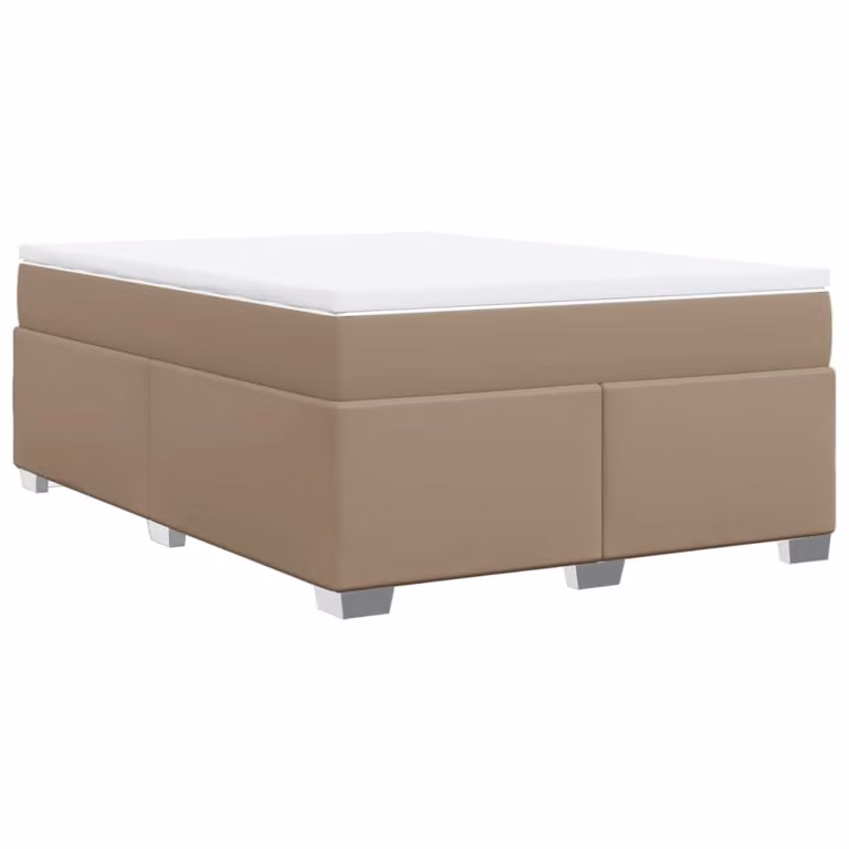 Giroletto a Molle con Materasso Cappuccino 140x190cm Pelle finta