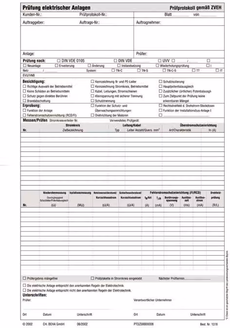 Rapporto di prova Beha-Amprobe blocco FTC00001278D 2146070