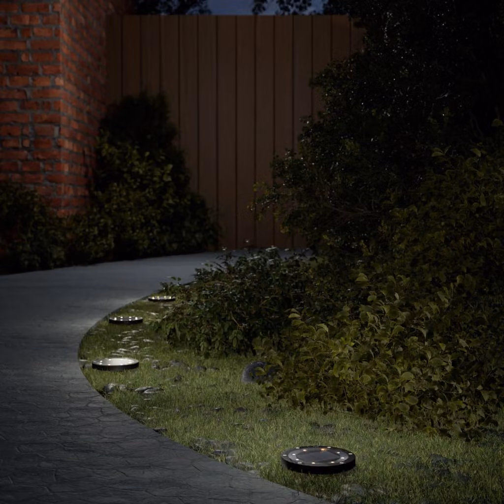 Set di 12 luci solari LED da esterno vidaXL con picchetti per giardino, luce bianco caldo, impermeabili IP65