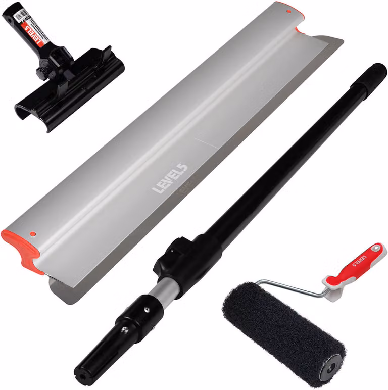 LEVEL5 Set per cartongesso Rullo lisciante Spatola per superfici 81 cm Set di impugnature adattatore 5-807