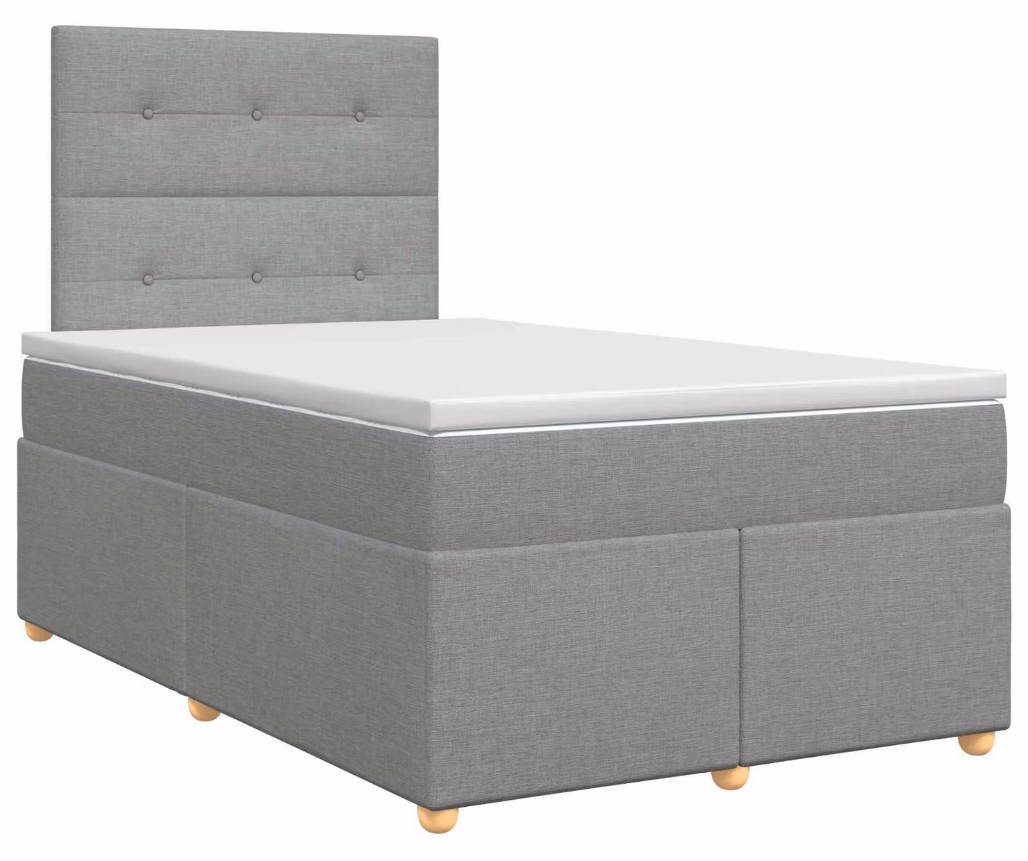 Letto a molle con materasso grigio chiaro 120 x 190 cm in tessuto