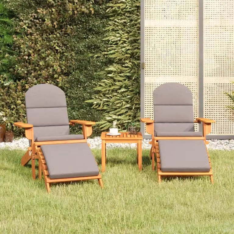 Maison Exclusive - Set di mobili da giardino Adirondack in acacia massiccia, 3 pezzi