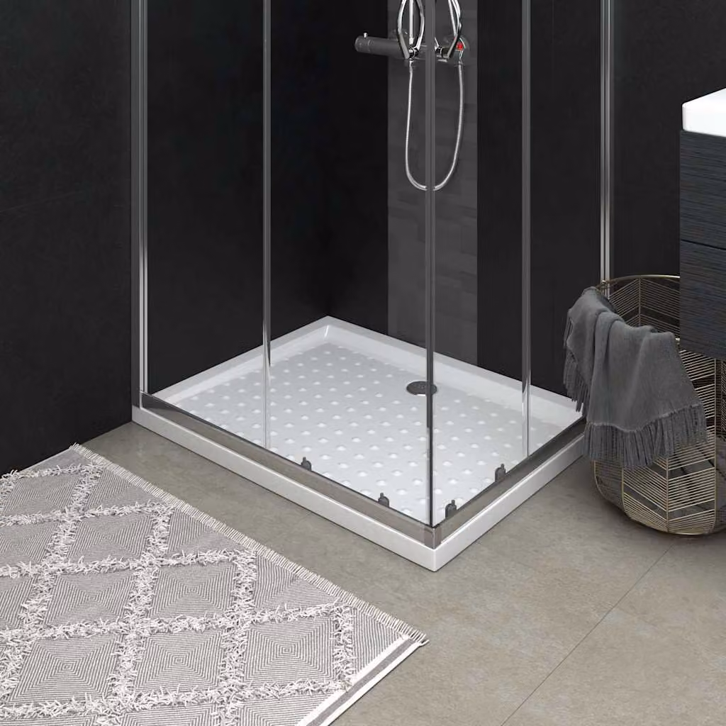 Piatto doccia rettangolare vidaXL bianco con superficie anti-slip in plastica, L: 90 cm, P: 70 cm, H: 4 cm – 1